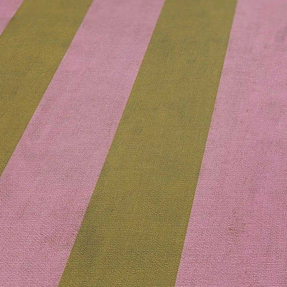 Carta da parati a righe Rosa e Verde Oro in TNT
