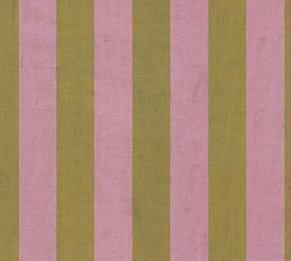 Carta da parati a righe Rosa e Verde Oro in TNT