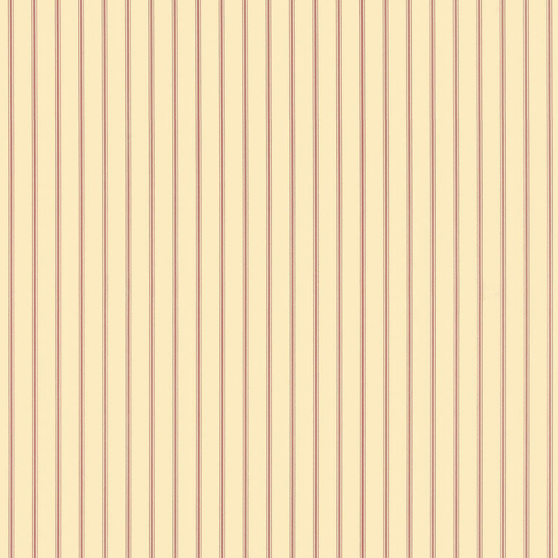 Carta da parati a righe Rosse su Crema profilate