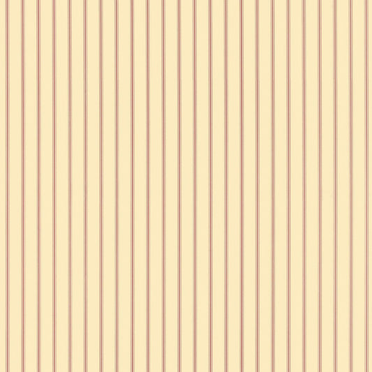 Carta da parati a righe Rosse su Crema profilate