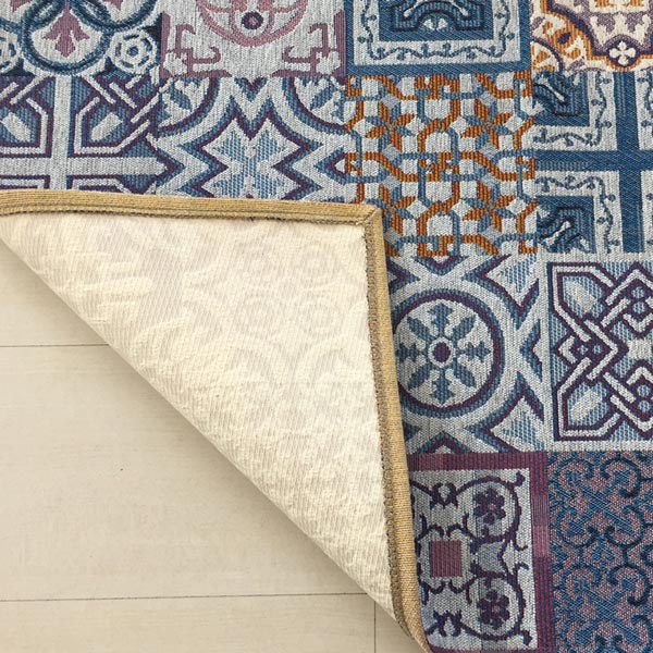 Tappeto bagno cucina Azulejos Azzurro antiscivolo