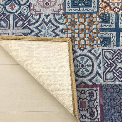 Tappeto bagno cucina Azulejos Azzurro antiscivolo