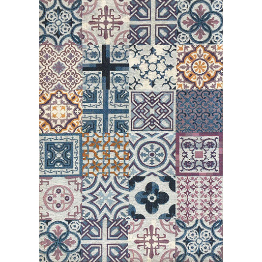 Tappeto bagno cucina Azulejos Azzurro antiscivolo