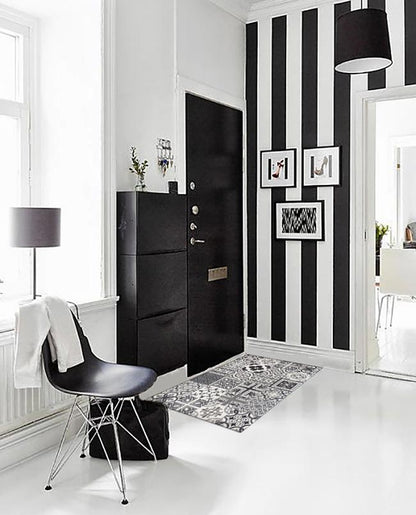 Tappeto bagno cucina Azulejos Nero antiscivolo