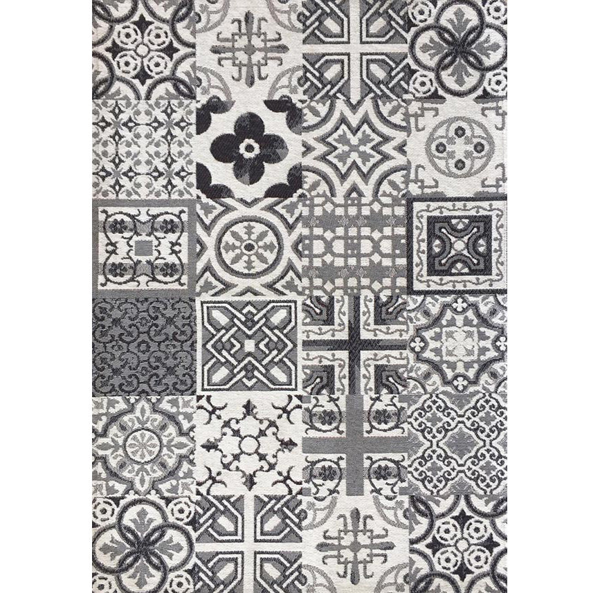 Tappeto bagno cucina Azulejos Nero antiscivolo