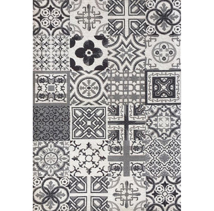Tappeto bagno cucina Azulejos Nero antiscivolo