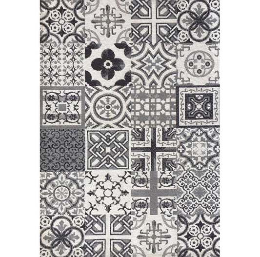 Tappeto bagno cucina Azulejos Nero antiscivolo