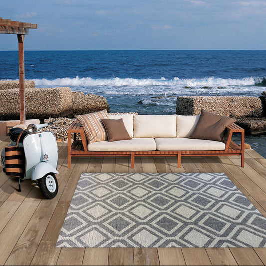 Tappeto per esterno Geo Sea per terrazzo e balcone