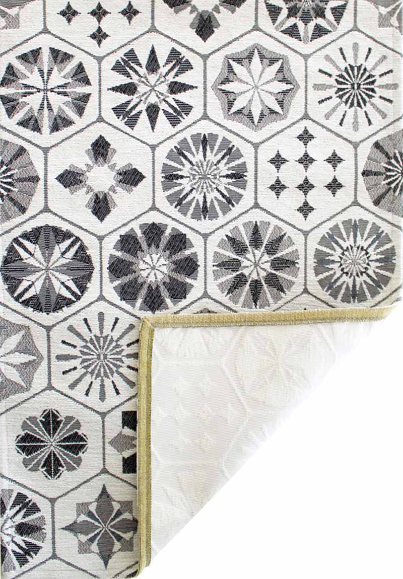 Tappeto bagno cucina Cementine Bianco e Nero antiscivolo