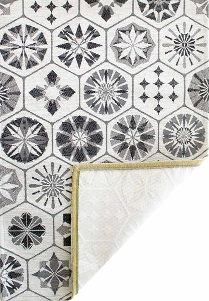 Tappeto bagno cucina Cementine Bianco e Nero antiscivolo