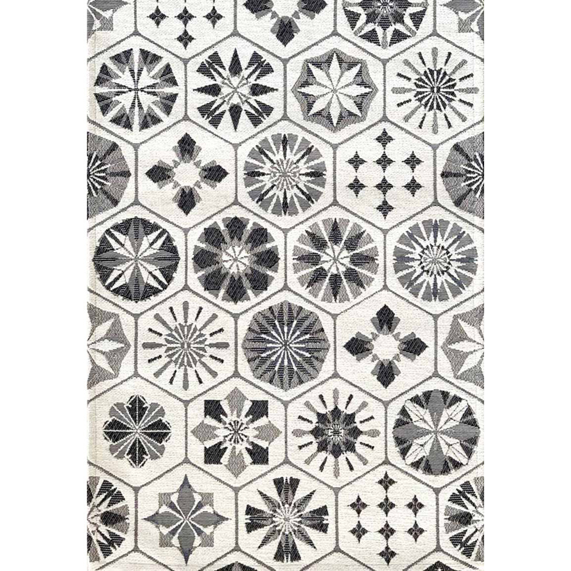 Tappeto bagno cucina Cementine Bianco e Nero antiscivolo