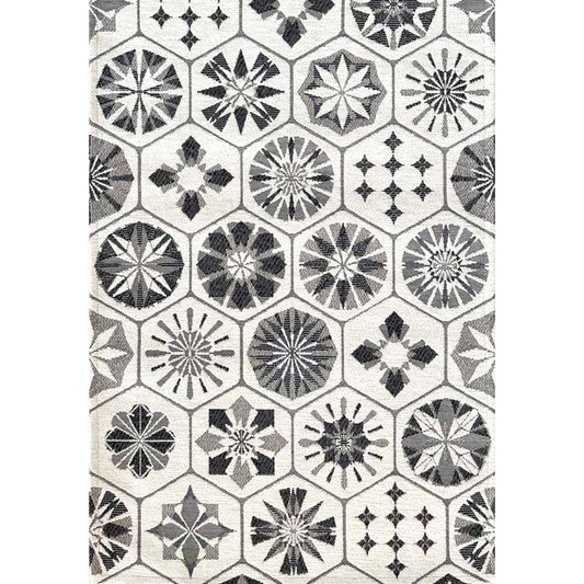 Tappeto bagno cucina Cementine Bianco e Nero antiscivolo