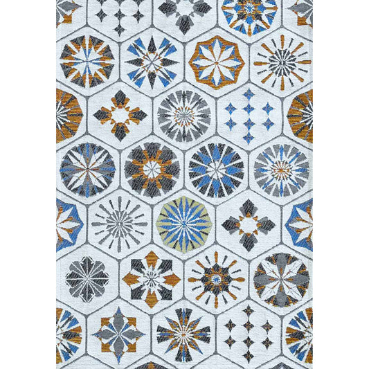 Tappeto bagno cucina Cementine Azzurro antiscivolo