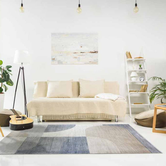 Tappeto moderno Lotus Azzurro Beige