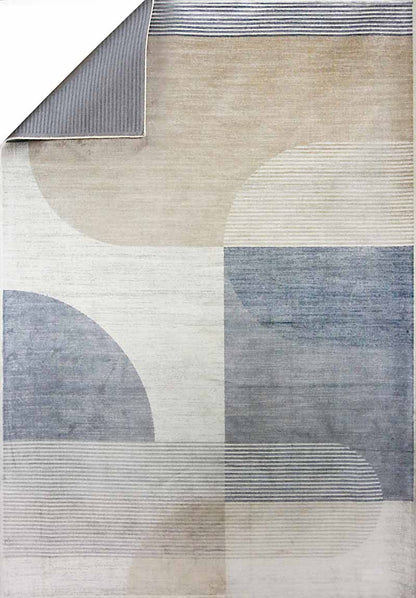 Tappeto moderno Lotus Azzurro Beige