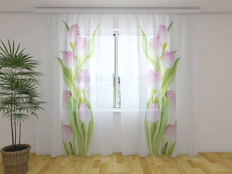 Tenda classica Tulipani Rosa decorativa