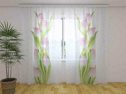 Tenda classica Tulipani Rosa decorativa