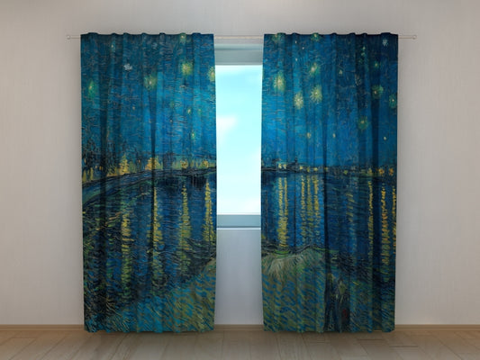 Tenda classica Notte Stellata sul Rodano di Van Gogh decorativa