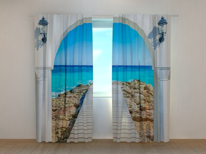 Tenda classica Ingresso sul Mare decorativa