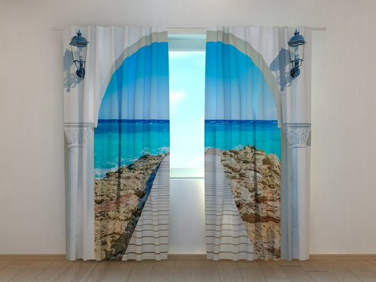 Tenda classica Ingresso sul Mare decorativa