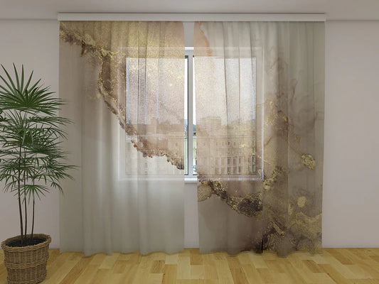 Tenda classica Marmo Beige Oro decorativa