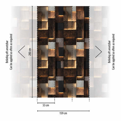 Carta da parati Wood Panels | pannello digitale in TNT
