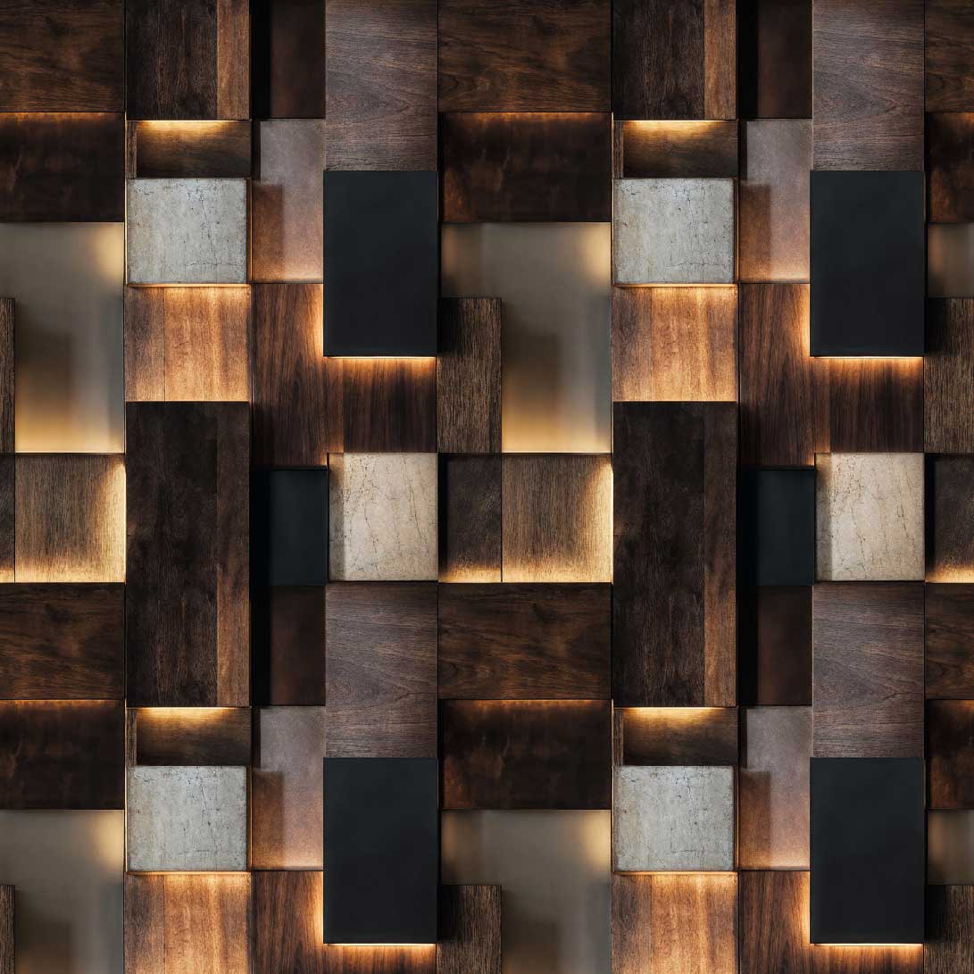Carta da parati Wood Panels | pannello digitale in TNT