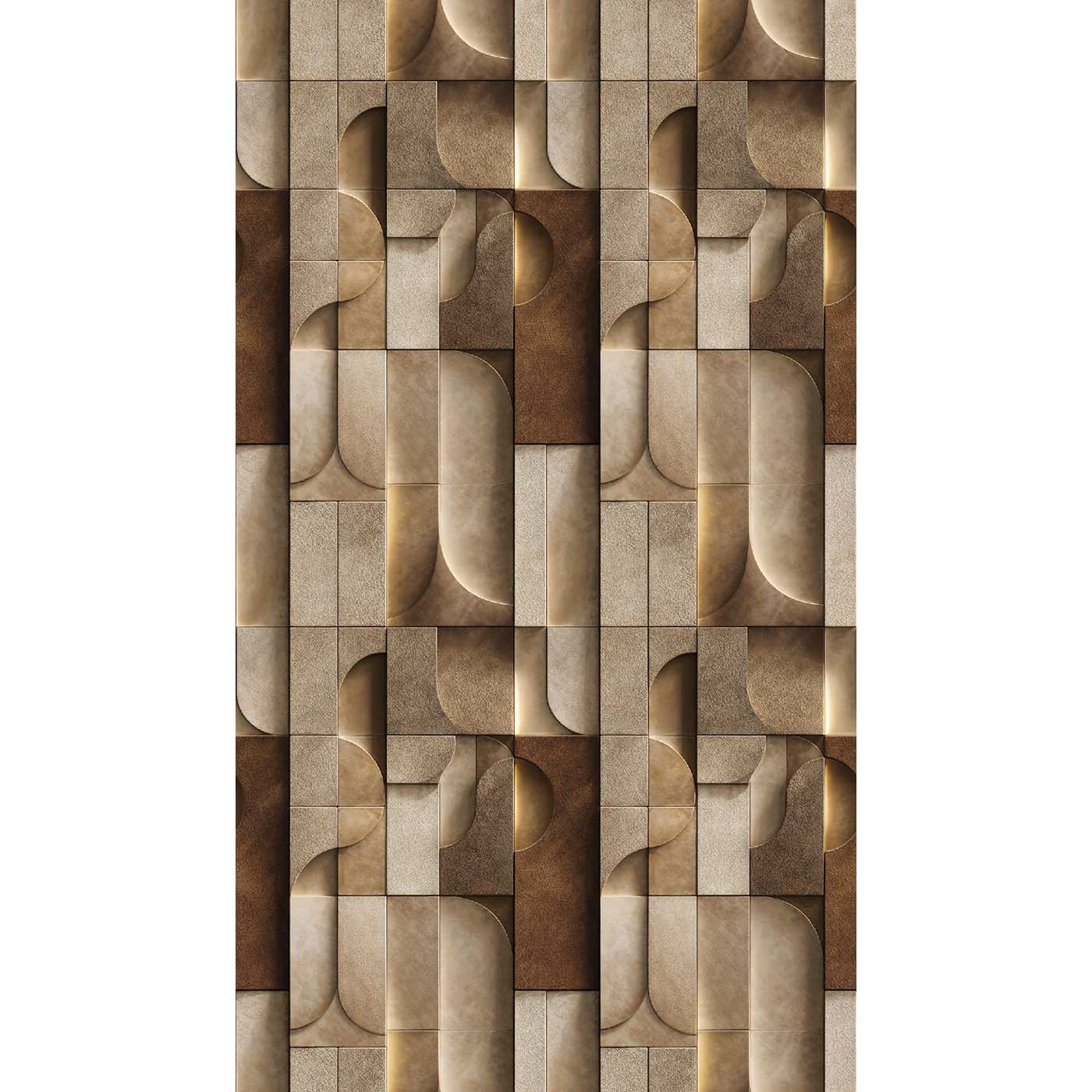 Carta da parati Geometric Bronze Shapes | pannello digitale in TNT