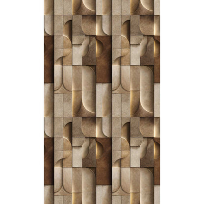 Carta da parati Geometric Bronze Shapes | pannello digitale in TNT