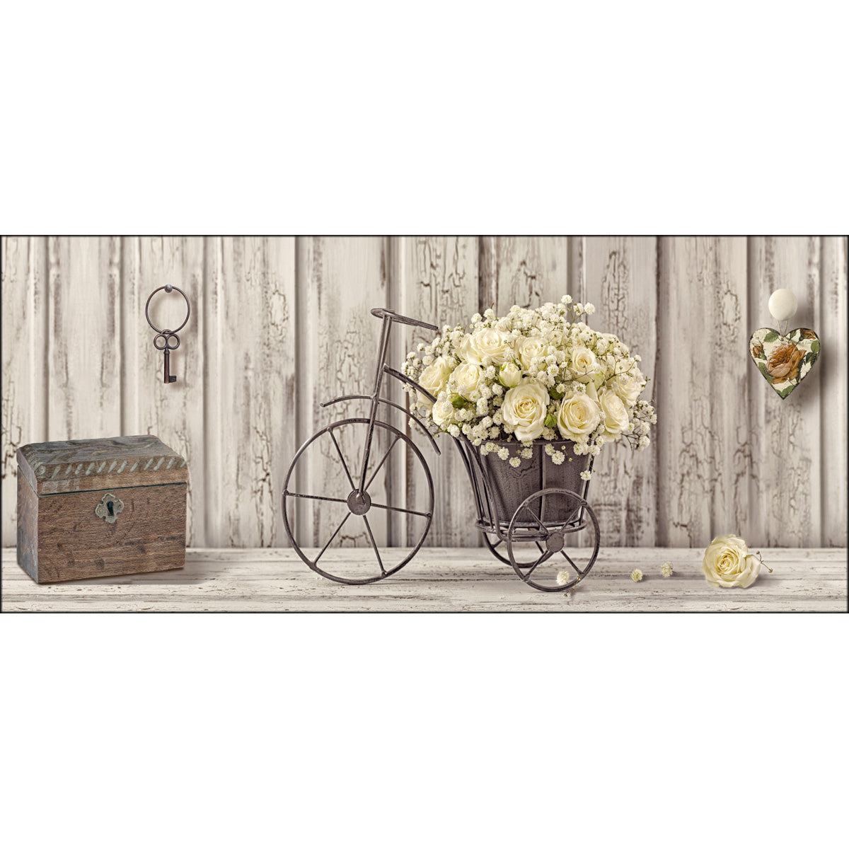 Quadro shabby chic Rose Gialle su tela