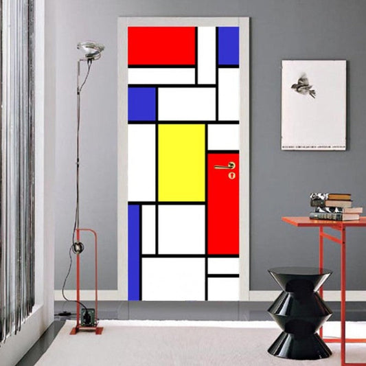 Adesivo per porta Mondrian