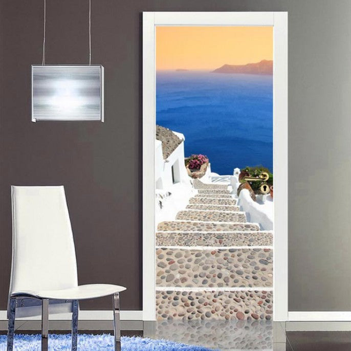 Adesivo per porta Santorini