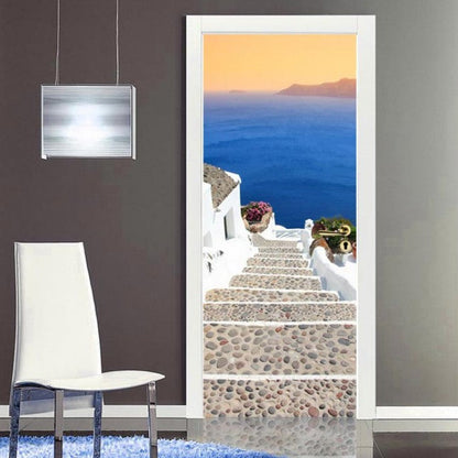 Adesivo per porta Santorini