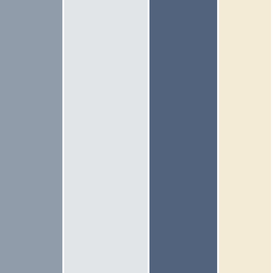 Carta da parati a righe Blu, Grigie e Beige