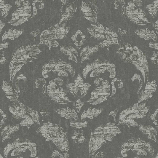 Carta da parati Damask Silver Grey