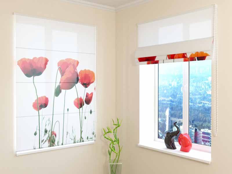 Tenda a pacchetto Papaveri Rossi decorativa