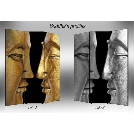 Separè paravento Buddha's Profiles bifacciale