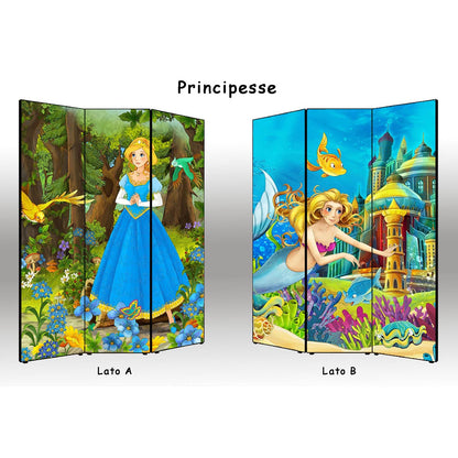 Separè paravento Principesse bifacciale
