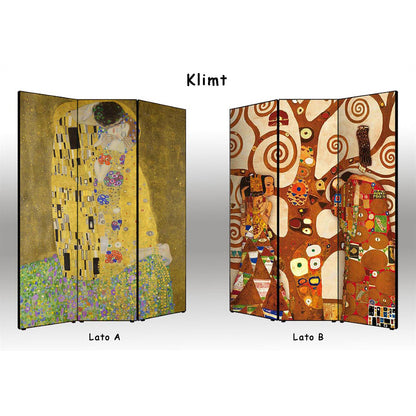 Separé paravento Arte Klimt bifacciale