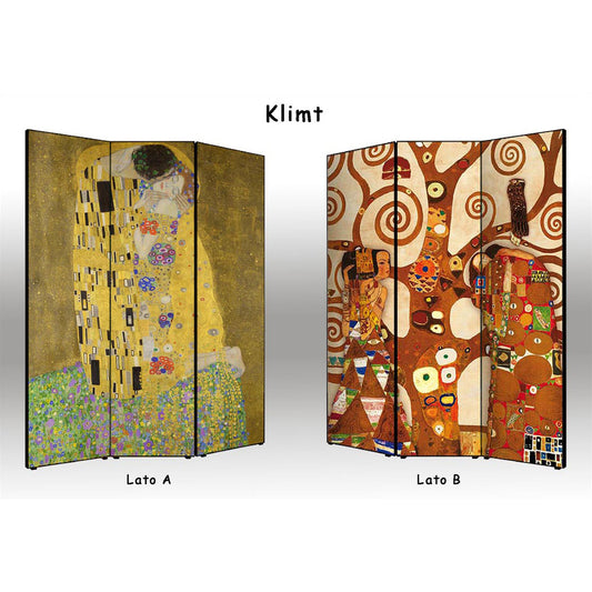Separé paravento Arte Klimt bifacciale