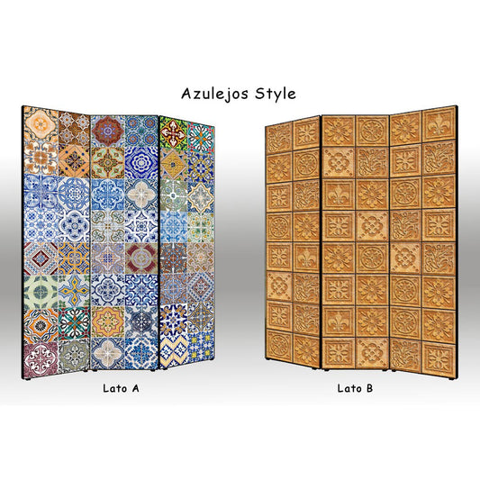 Separè paravento Azulejos Style bifacciale