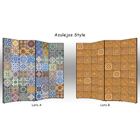 Separè paravento Azulejos Style bifacciale