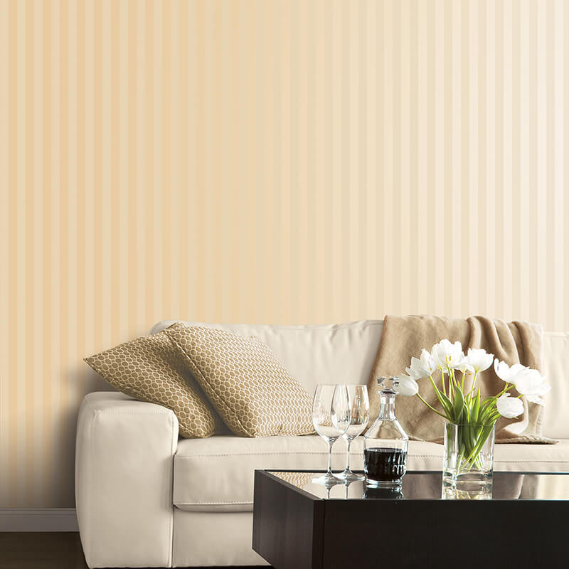 Carta da parati a righe Beige e Crema seta