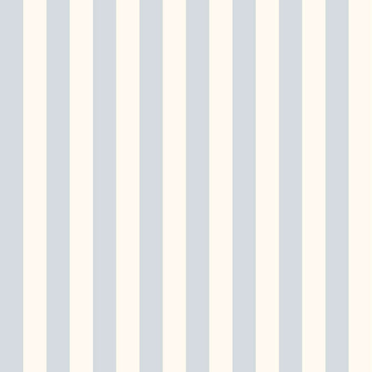 Carta da parati a righe Azzurro e Bianco Panna