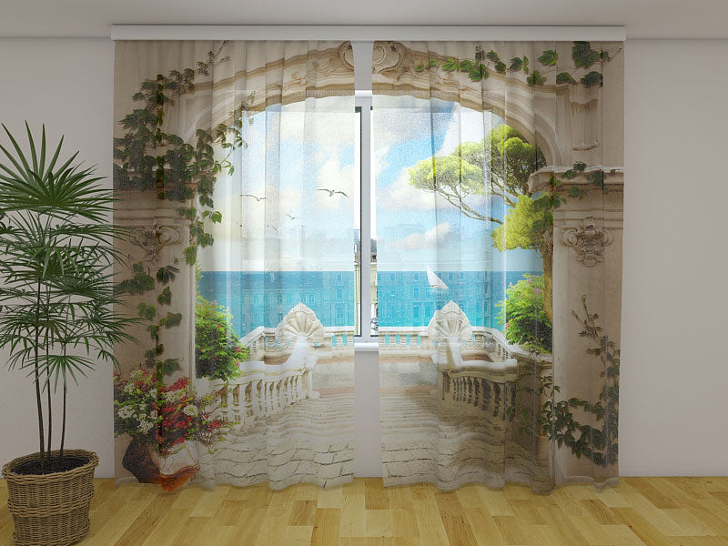 Tenda classica Miraggio sul Mare decorativa