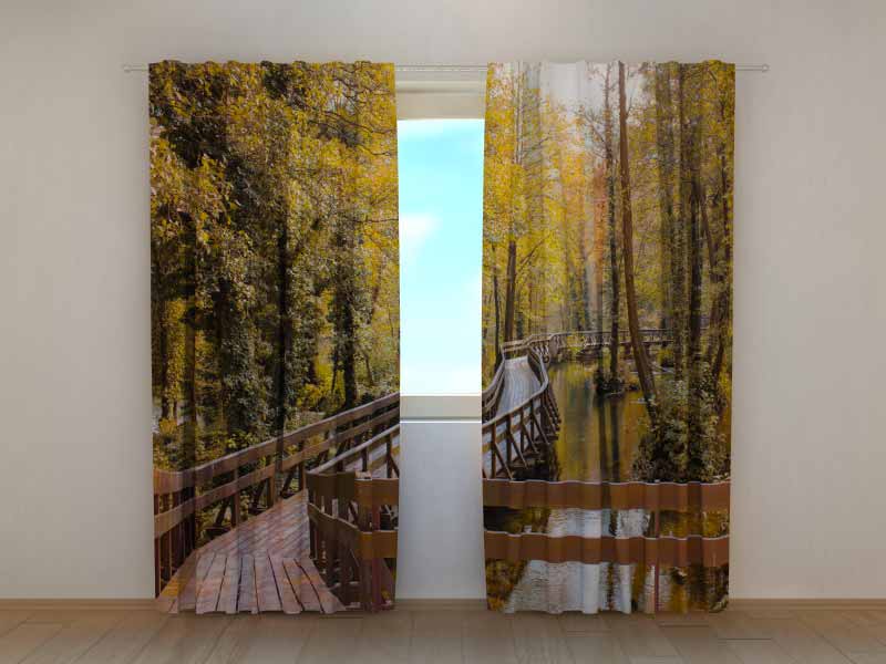 Tenda classica Ponte nel Bosco decorativa