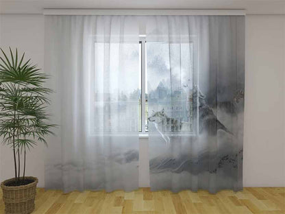Tenda classica Lupi in Inverno decorativa