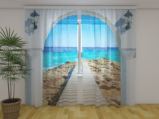 Tenda classica Ingresso sul Mare decorativa