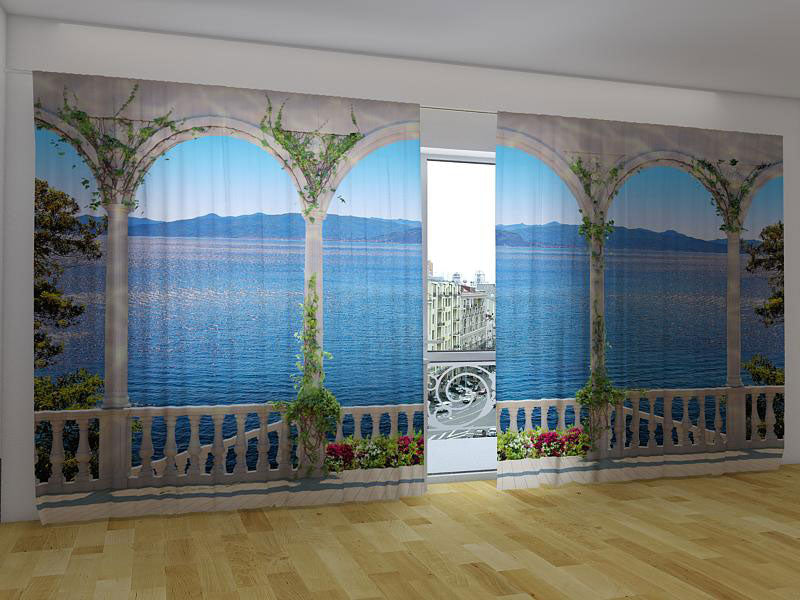 Tenda classica Terrazza sul Lago decorativa