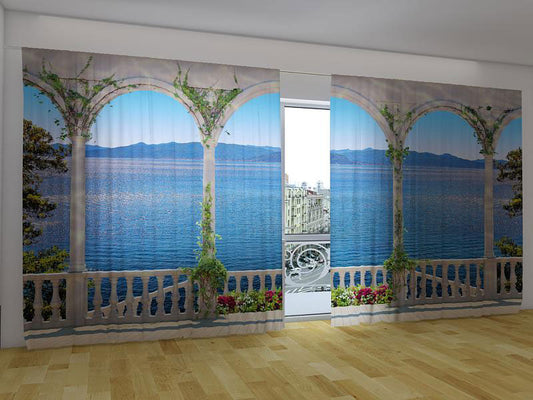 Tenda classica Terrazza sul Lago decorativa